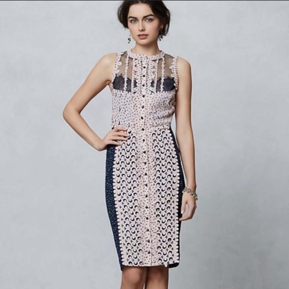 Byron Lars Beguile Lasercut Sheath Dress Size 4